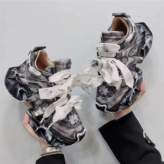 Zapatillas de Moda con Plataforma Gruesa y Diseño Graffiti - Image 11