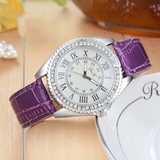 Reloj de Moda para Mujer con Escala Romana y Diseño de Engranajes