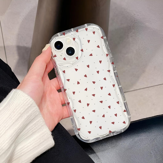 Funda para Celular con Patrón de Corazones Pintados en Crema - Image 14