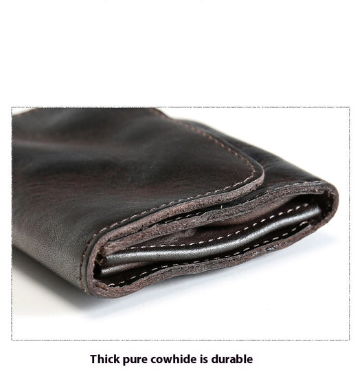 Billetera Corta de Cuero Vacuno Estilo Retro para Hombre - Image 11