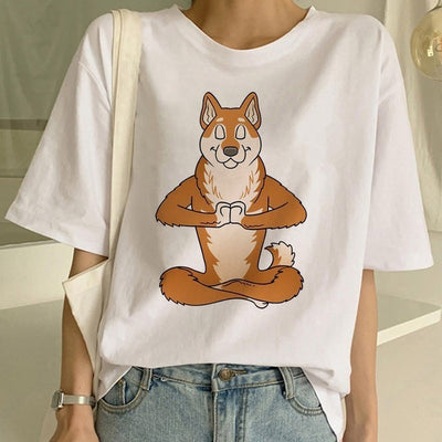 Camiseta Cuello Redondo Estampado Shiba Inu para Mujer - Image 7