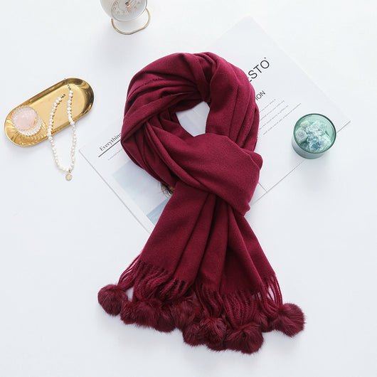Capa Elegante para Mujer con Pompones - Mezcla de Cachemira y Lana - Image 20