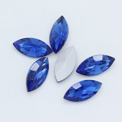 Diamante Suelto de Cristal Facetado Ojo de Caballo con Base Plateada - Image 15