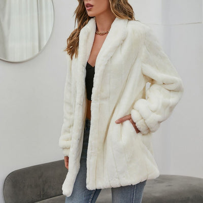 Chaqueta Floral Blanca para Invierno y Primavera - Abrigo Elegante para Mujer - Image 2