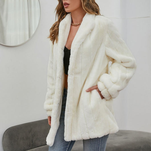 Chaqueta Floral Blanca para Invierno y Primavera - Abrigo Elegante para Mujer - Image 2