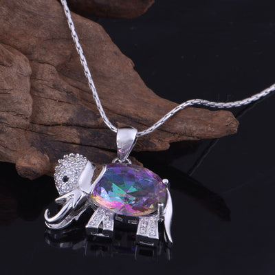 Conjunto de Joyas Elefante con Gemas Multicolores - Image 13