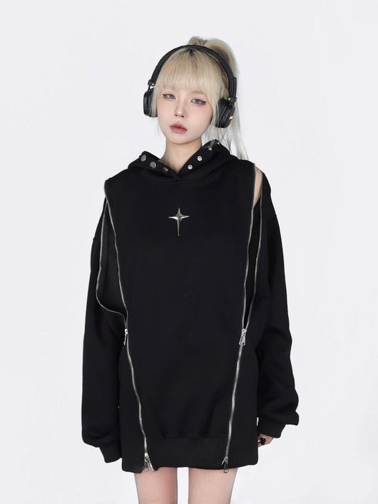 Sudadera con Capucha y Hombros Descubiertos - Image 3