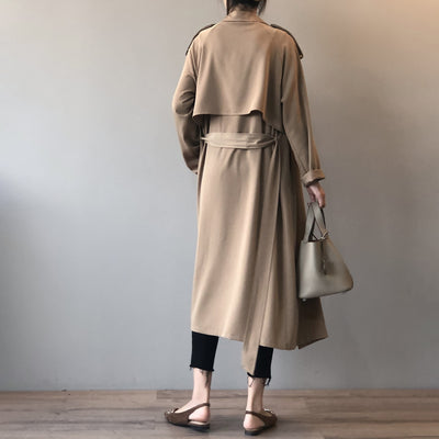 Abrigo Trinchera Largo para Mujer Estilo Británico Retro - Image 18