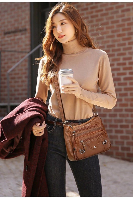 Bolso Bandolera de Lujo Versátil con Diseño Multicapas Espacioso - Image 15