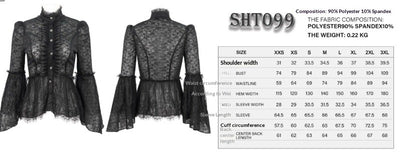 Camisa Punk Cuello Alto Ajustada con Mangas Acampanadas y Cintura Marcada - Image 6