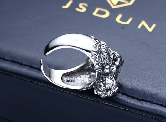 Anillo de Plata Tailandesa Retro con Apertura para Dedo Índice - Image 11