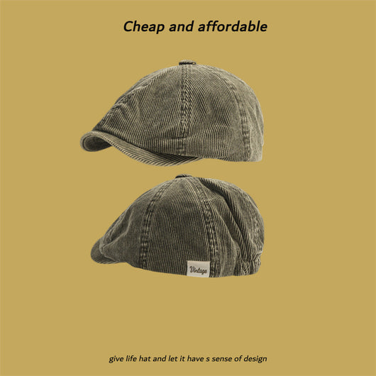Gorra de Ocho Paneles Pana Hombre Estilo Retro Literario Japonés - Image 13