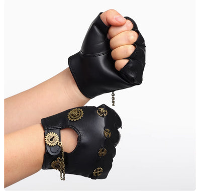 Guantes Steampunk Retro con Cadena de Engranajes - Image 6