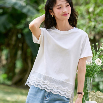 Blusa Verano Doble Capa con Diseño de Encaje Ondulado - Image 13