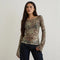 Blusa Estampado Animal Suelta y Cómoda para Mujer