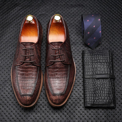 Zapatos Retro Clásicos para Hombre con Cordones de Cuero Europeo - Image 3