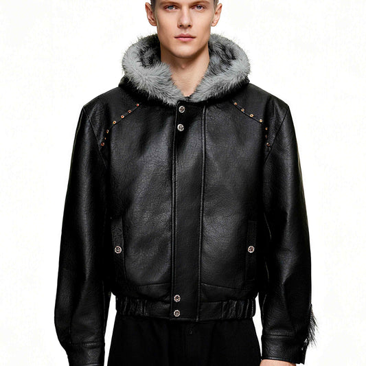 Abrigo de Invierno para Hombre con Forro Polar y Cuello de Piel