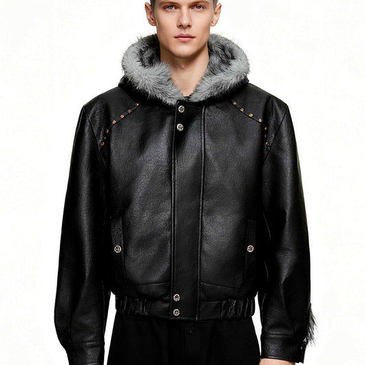 Abrigo de Invierno para Hombre con Forro Polar y Cuello de Piel