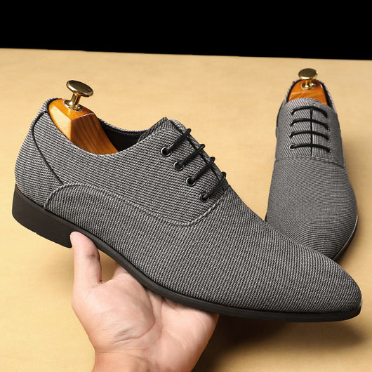 Zapatos de Cuero Casual para Hombre - Estilo Denim Negro Elegante