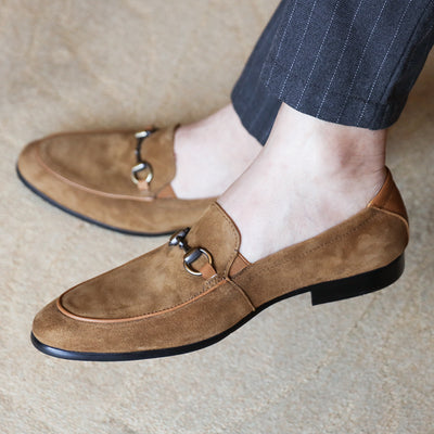 Zapatos Mocasín de Ante con Hebilla Horsebit para Hombre