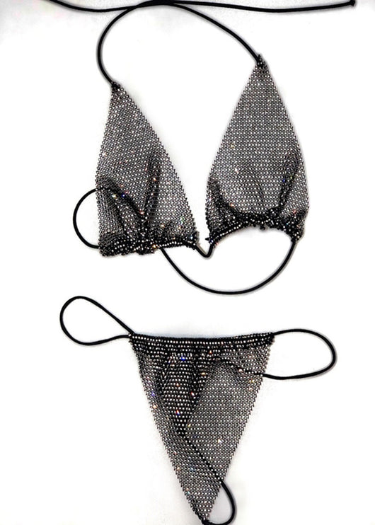 Bikini de Malla con Cristales para Playa - Image 4