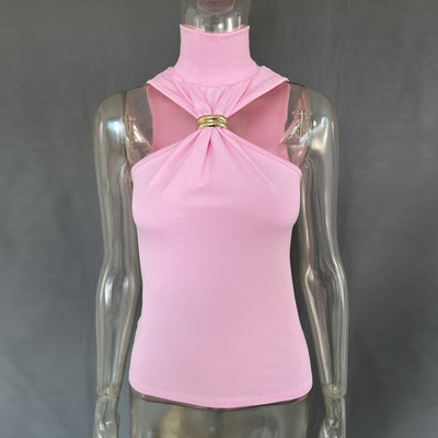 Blusa Dorada sin Mangas con Hombros Descubiertos y Tela Elástica - Image 29
