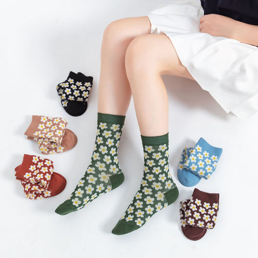 Calcetines Floral Doble Aguja Estilo Hyuna - Image 11