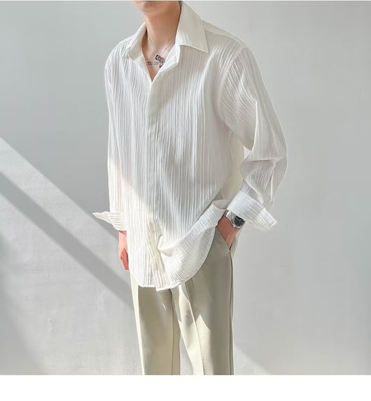 Camisa Suelta de Manga Larga para Hombre - Estilo Moderno - Image 21