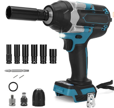 Llave de Impacto Inalámbrica Brushless con Batería de Litio de Larga Duración