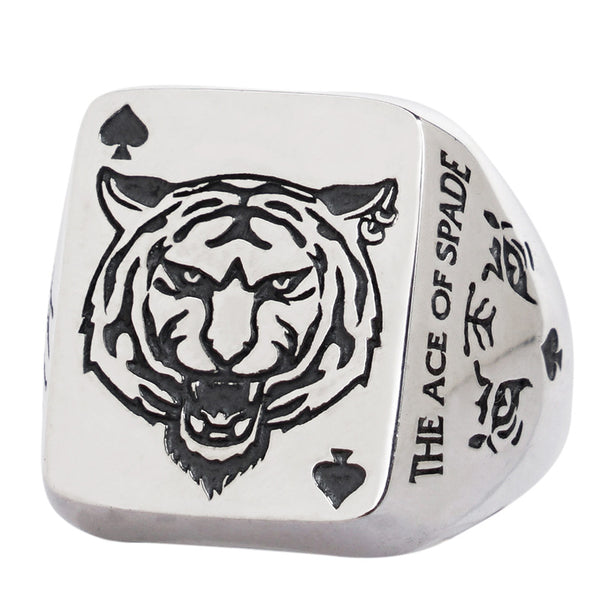 Anillo de Plata Tigre del Zodiaco Chino - Diseño Trendy