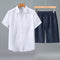 Men's Short Sleeve Linen Shirt - Business Suit
