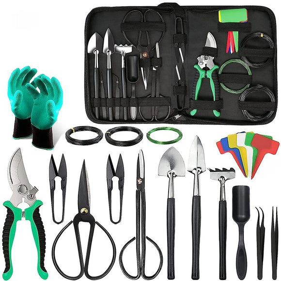 Kit Completo de 24 Herramientas para Bonsái - Modelado y Mantenimiento Profesional