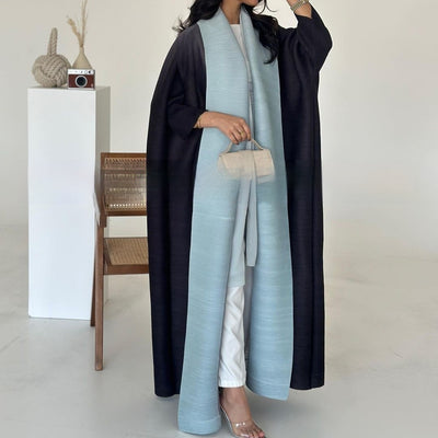 Cardigan Djellaba Étnico con Pliegues y Estampado - Capa Clásica de Moda - Image 22