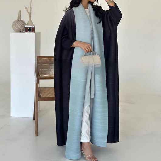 Cardigan Djellaba Étnico con Pliegues y Estampado - Capa Clásica de Moda - Image 22
