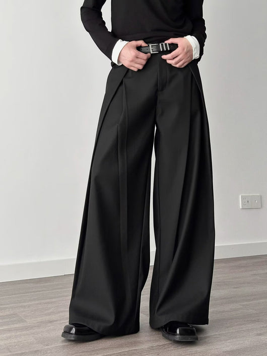 Pantalones Holgados Drapeados Hasta el Piso para Hombre - Image 16