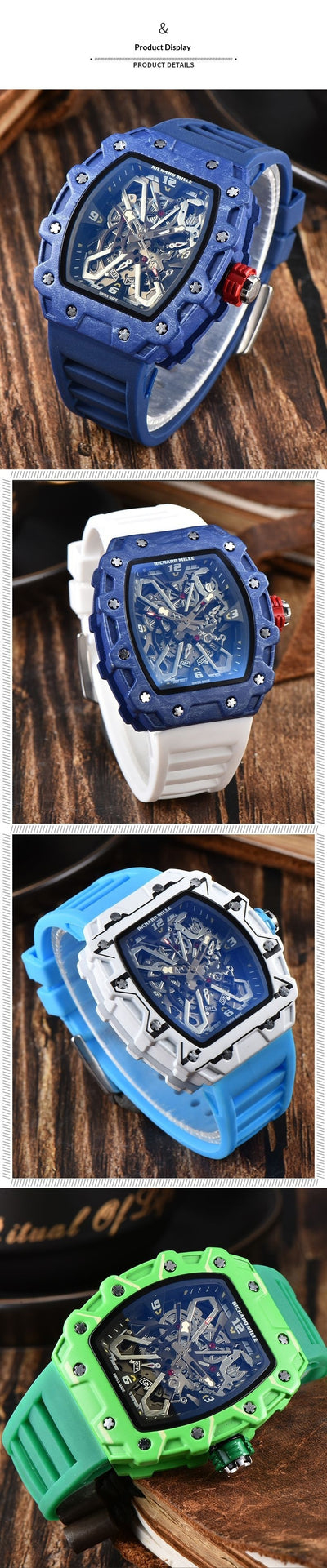 Reloj de Cuarzo para Hombre con Diseño de Onda y Calendario - Image 13