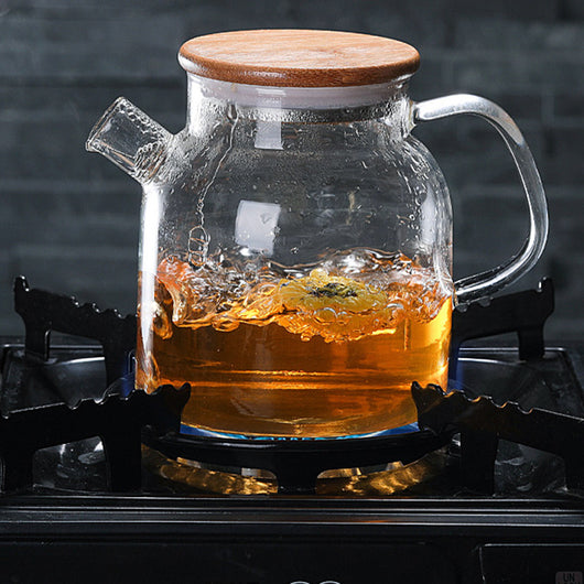 Tetera de Vidrio Borosilicato con Tapa de Bambú Resistente al Calor - Image 5