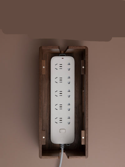 Organizador de Escritorio en Madera Maciza con Soporte para Router y Cables - Image 2