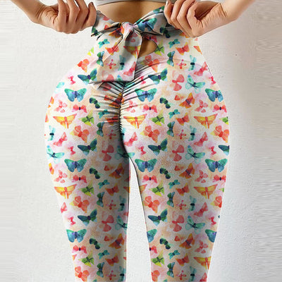 Pantalones Cortos Yoga Cintura Alta Ajustados con Detalle de Lazo - Image 3