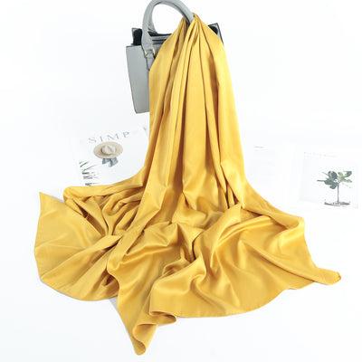 Pañuelo Satinado Liso de Estilo Malayo - Chal Casual Versátil - Image 6