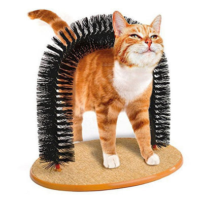 Arco de Aseo 2 en 1 para Gatos - Rascador con Cepillo Integrado
