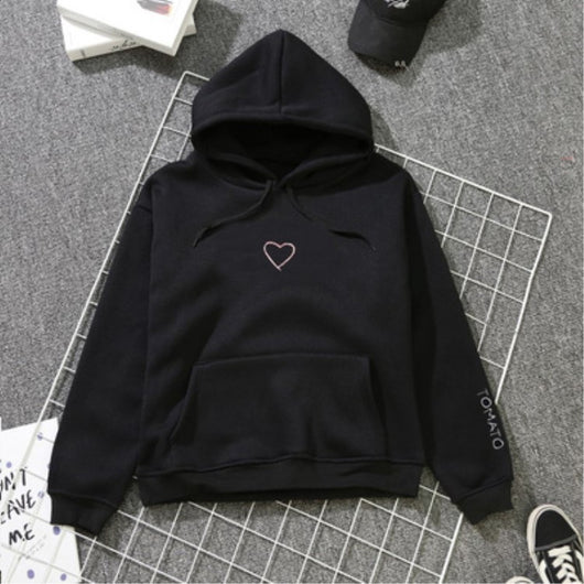 Sudadera con Capucha Love Bordado - Pullover Polar de Moda - Image 7