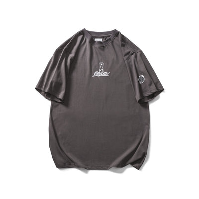 Playera Anime Suelta Gris de Manga Corta Casual - Image 9