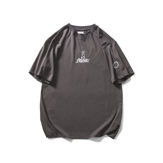 Playera Anime Suelta Gris de Manga Corta Casual - Image 9