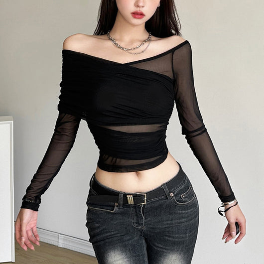 Blusa Ajustada de Manga Larga Elegante para Mujer - Image 3