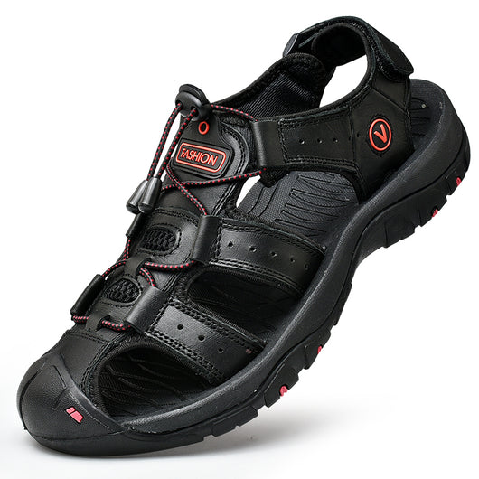 Sandalias Deportivas de Cuero para Hombre - Comodidad y Estilo Casual