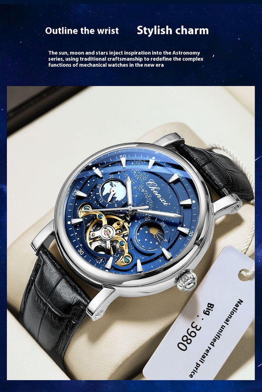 Reloj Mecánico Tourbillon Hueco Fase Lunar Xinghe con Esfera Luminosa - Image 12