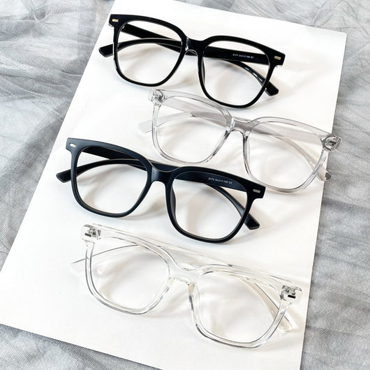 Gafas Decorativas Marco Negro Liso - Estilo Street Snap para Mujer