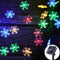 Guirnalda Solar de Copos de Nieve LED para Decoración Navideña