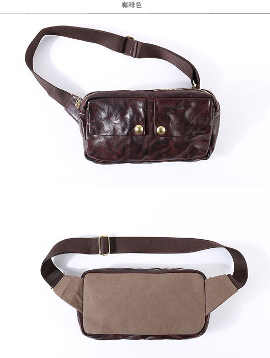 Bolso Mensajero de Cuero Retro - Estilo Casual - Image 10
